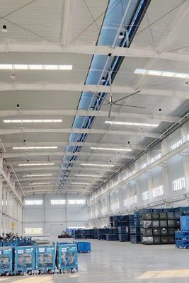 Buon prezzo Installazione di sicurezza Ventilatori HVLS di soffitto Tipo di cambio per la ventilazione dei magazzini in linea